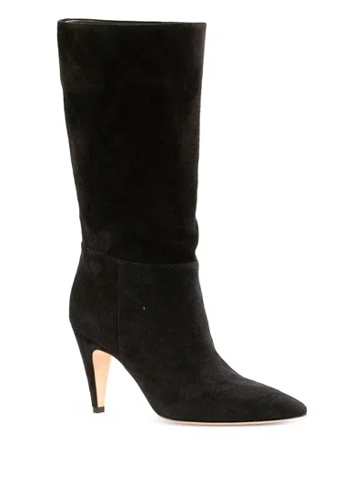 Gianvito Rossi 85mm Suede Pointed-toe Boots In Black