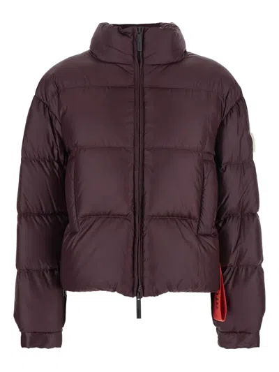 After Label Bordeaux Down Jacket With Logo Patch On The Sleeve In Tech Fabric Woman In Multi