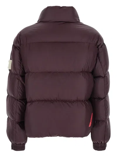 After Label Bordeaux Down Jacket With Logo Patch On The Sleeve In Tech Fabric Woman In Multi