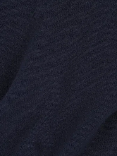 Tagliatore High-collar Ribbed Cashmere Turtleneck In Blue