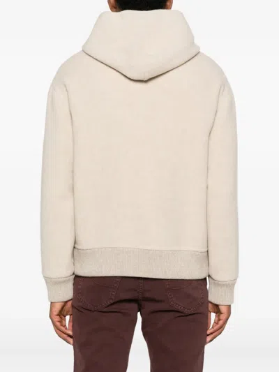 Fedeli Hooded Zip-front Jacket In Neutral