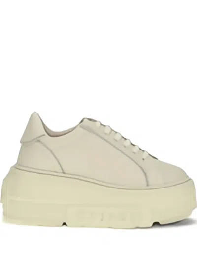 Casadei White Rubber Platform Sneakers In Multi