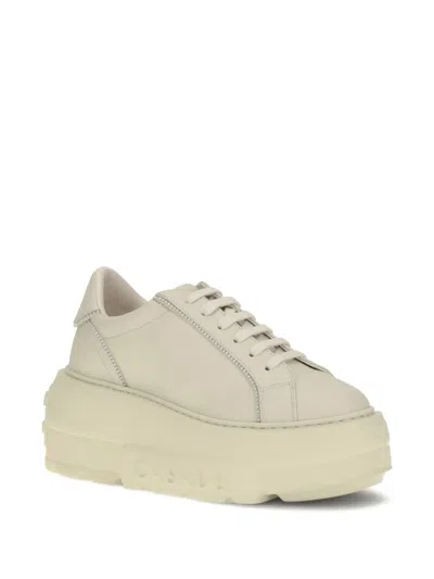 Casadei White Rubber Platform Sneakers In Multi