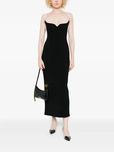 Paris Georgia Sweatheart-neck Maxi Dress In Black