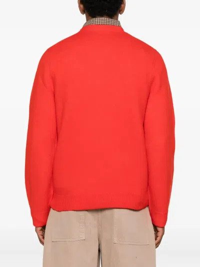 A.p.c. Edward Jersey Crew Neck Long Sleeves In Red