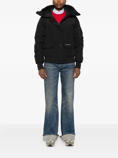 Canada Goose Chilliwack Hooded Shell Down Bomber Jacket In Black