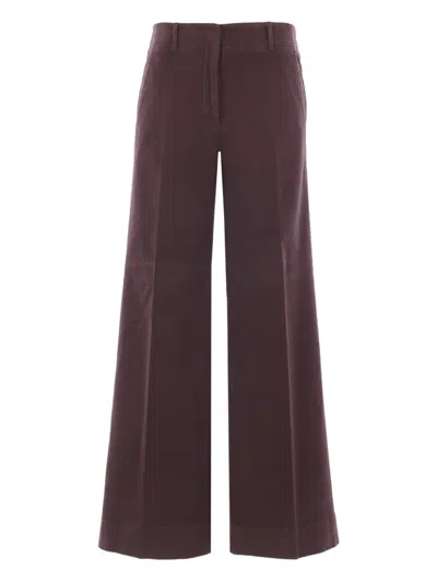 Incotex Wide Leg Trousers Belt Loops In Brown