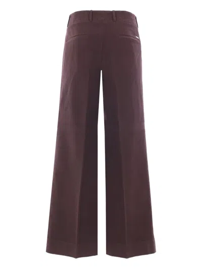 Incotex Wide Leg Trousers Belt Loops In Brown
