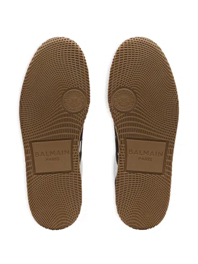 Balmain Swan Sneakers In Calfskin And Suede In Multi