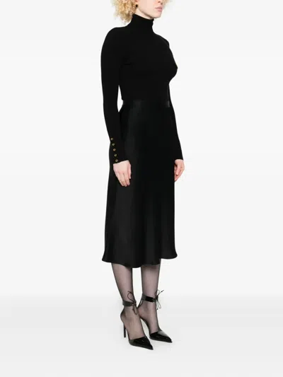Elisabetta Franchi Turtleneck Dress In Black
