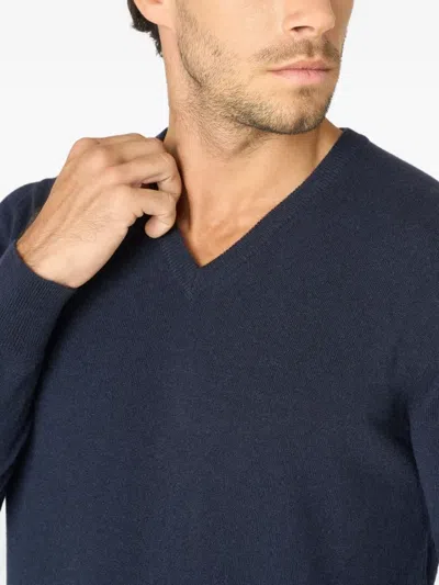 Malo V-neck Cashmere Sweater In Blue