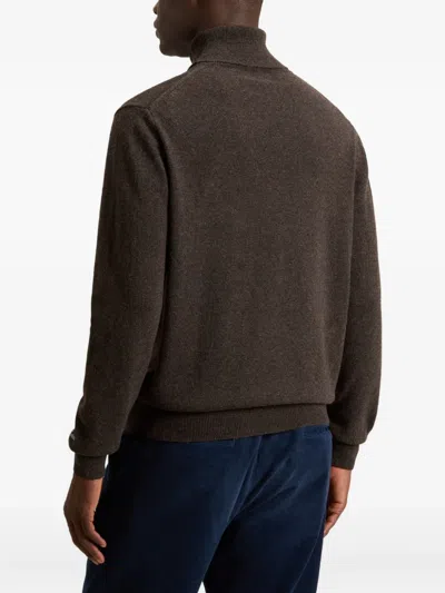Woolrich Cozy Turtleneck Sweater Long Sleeves In Brown