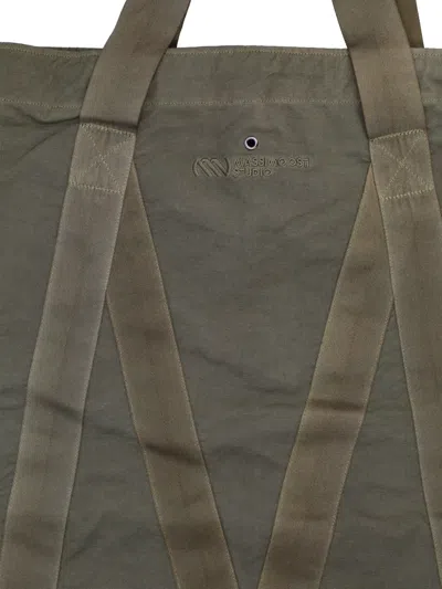 Massimo Osti Studio Drawstring Panelled Tote Bag In Green