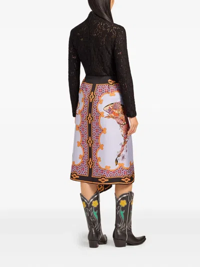 La Doublej Scarf Ruffled Skirt In Multi