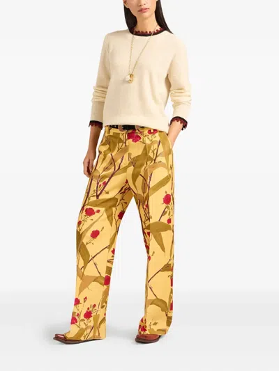 La Doublej Scalloped-trimmed Mohair Wool Sweater In Neutral