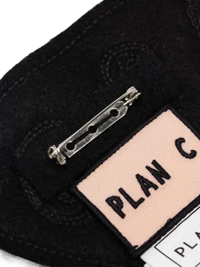 Plan C Triangular Embroidered Pin In Black
