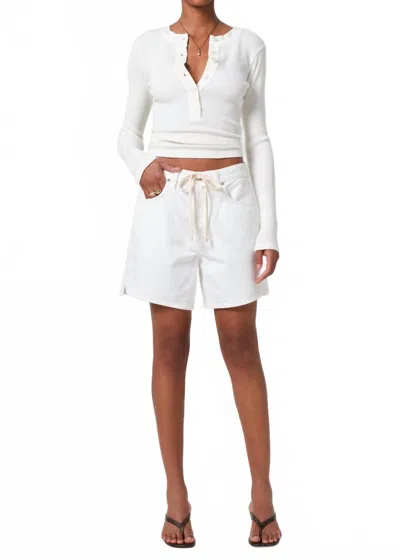 Citizen Of Humanity Citizens Of Humanity Brynn Drawstring Denim Shorts In White