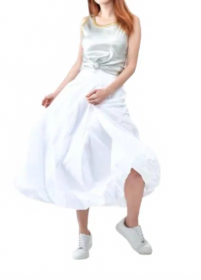Insight White Midi Bubble Skirt In White