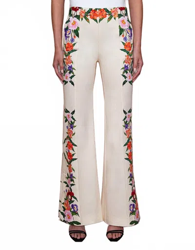 Borgo De Nor Morgan Twill Pant In Tree Of Life Cream In Multi