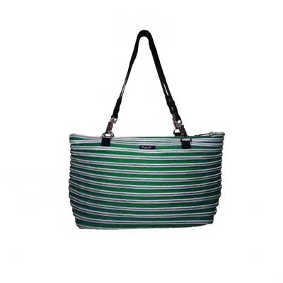 Bam Bags Flat Bottom Tote Bag In Emerald & Silver In Multi