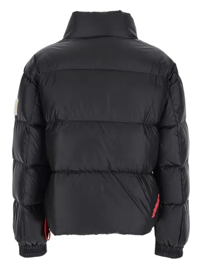 After Label Black Down Jacket With Logo Patch On The Sleeve In Tech Fabric Woman In Black