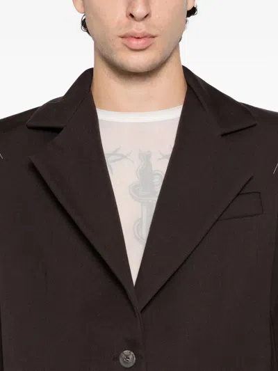 Sonia Carrasco Heavyweight Single-breasted Blazer In Brown