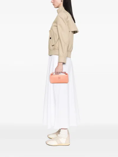 Pre-owned Hermes 2020-2025 Small Canvas Bride A Brac Case Vanity Bag In Pink