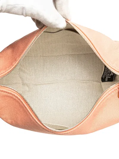 Pre-owned Hermes 2020-2025 Small Canvas Bride A Brac Case Vanity Bag In Pink