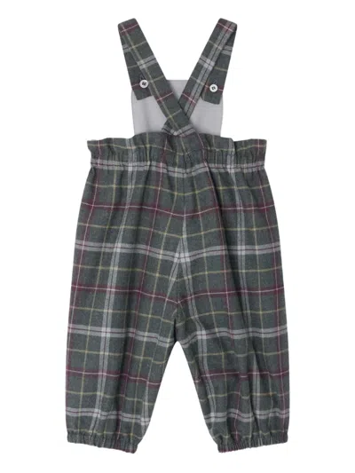 Bonpoint Cross-back Checked Romper In Black