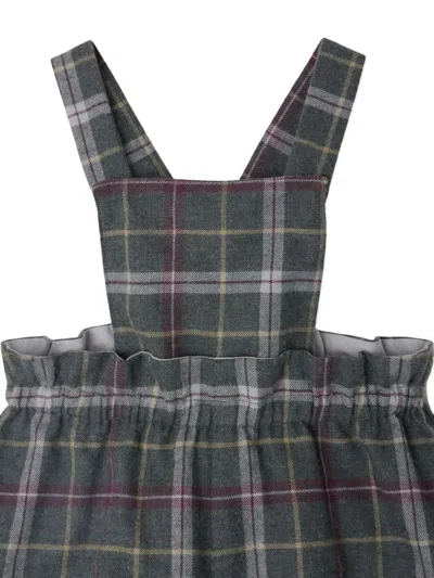 Bonpoint Cross-back Checked Romper In Black