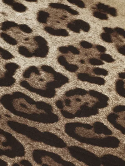 Dolce & Gabbana Leopardo-print Linen Tablecloth In Brown