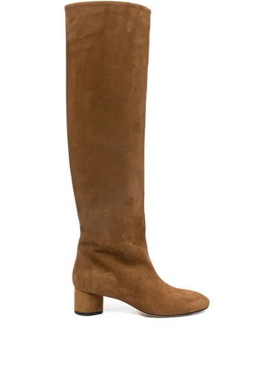 Aeyde Willa Suede Over-the-knee Boots In Brown