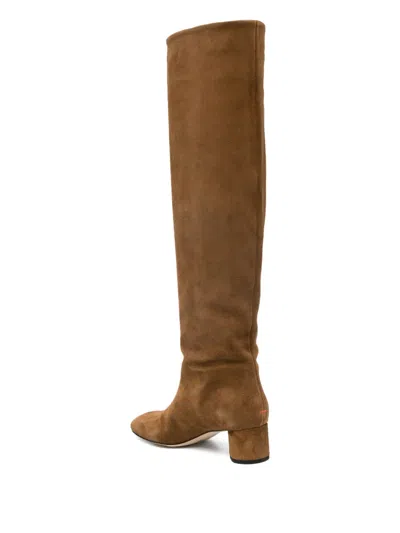 Aeyde Willa Suede Over-the-knee Boots In Brown