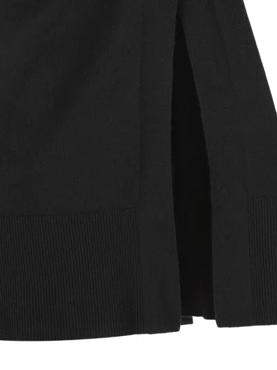 Alpha Studio Turtleneck Side-slit Sweater In Black