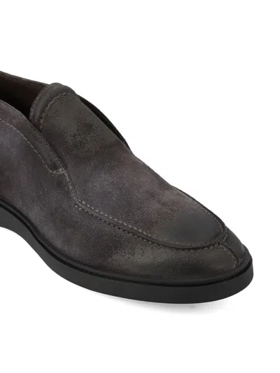 Tagliatore Round Toe Slip-on Loafers In Gray