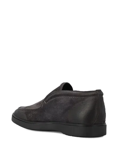 Tagliatore Round Toe Slip-on Loafers In Gray