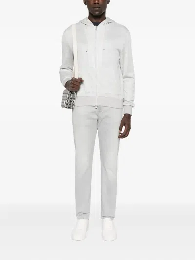 Eleventy Whiskering-effect Jeans In White