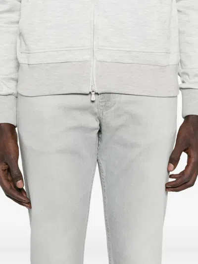 Eleventy Whiskering-effect Jeans In White
