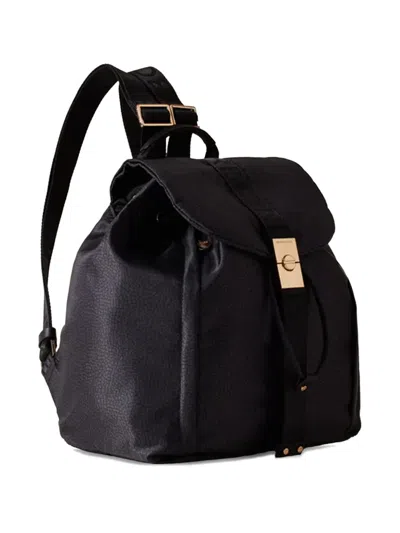 Borbonese Medium Fold Zaino Backpack In Black