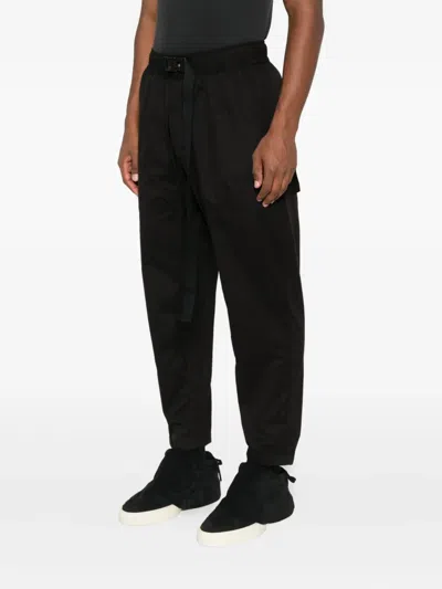 Thom Krom Belted Tapered Trousers In Black