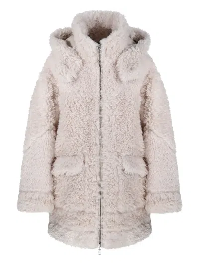 Urbancode Reversible Hooded Fleece-lined Coat In Neutral