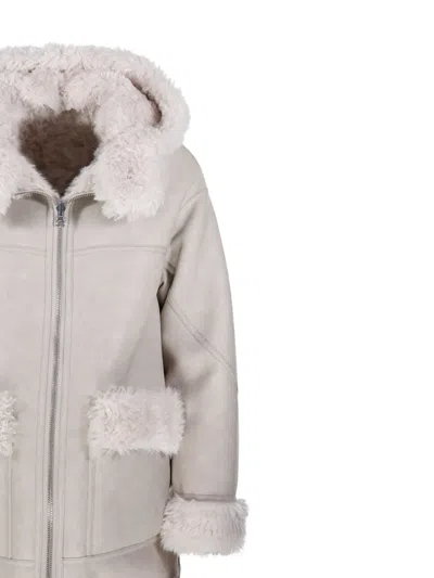 Urbancode Reversible Hooded Fleece-lined Coat In Neutral