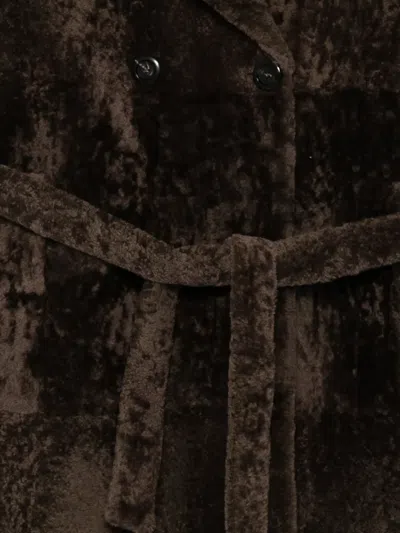 Blancha Double-breasted Belted Coat In Multi