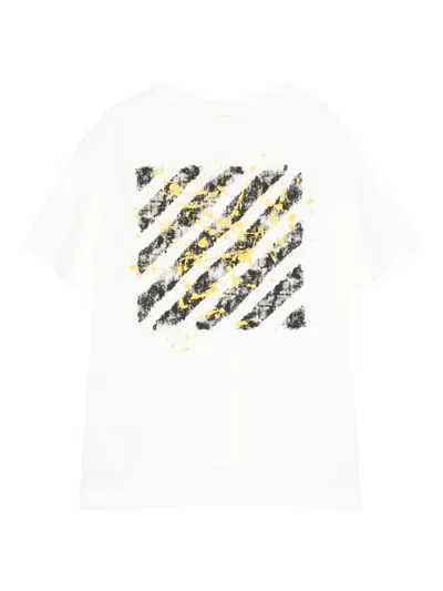 Off-white Paint-splatter Short-sleeve T-shirt In White