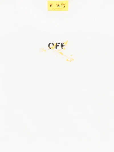 Off-white Paint-splatter Short-sleeve T-shirt In White