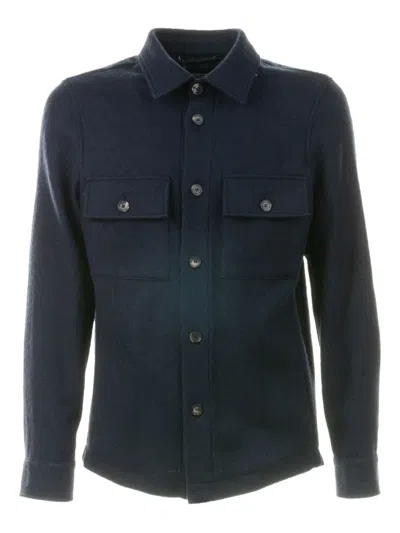 Jacob Cohen Double-pocket Button-front Shirt In Blue