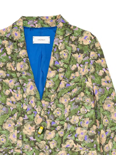 Maliparmi Floral-print Single-breasted Blazer In Green
