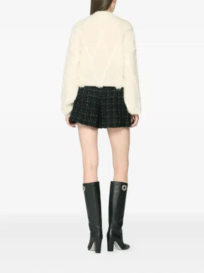 Genny Textured Pom-pom Sweater In White