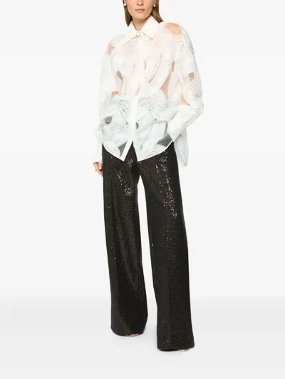 Genny Semi-sheer Shirt In White
