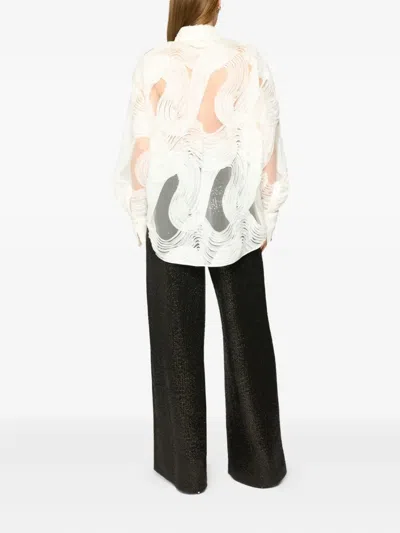 Genny Semi-sheer Shirt In White